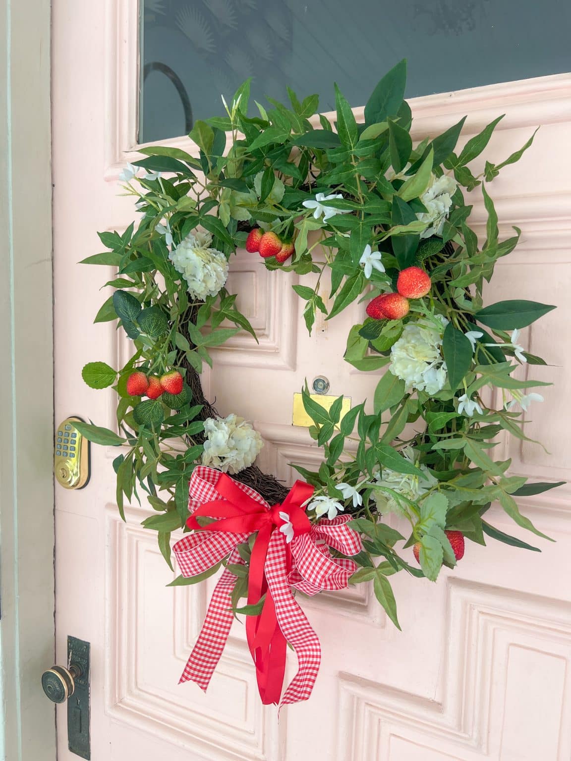 DIY Summer Strawberry-Theme Wreath and Porch!