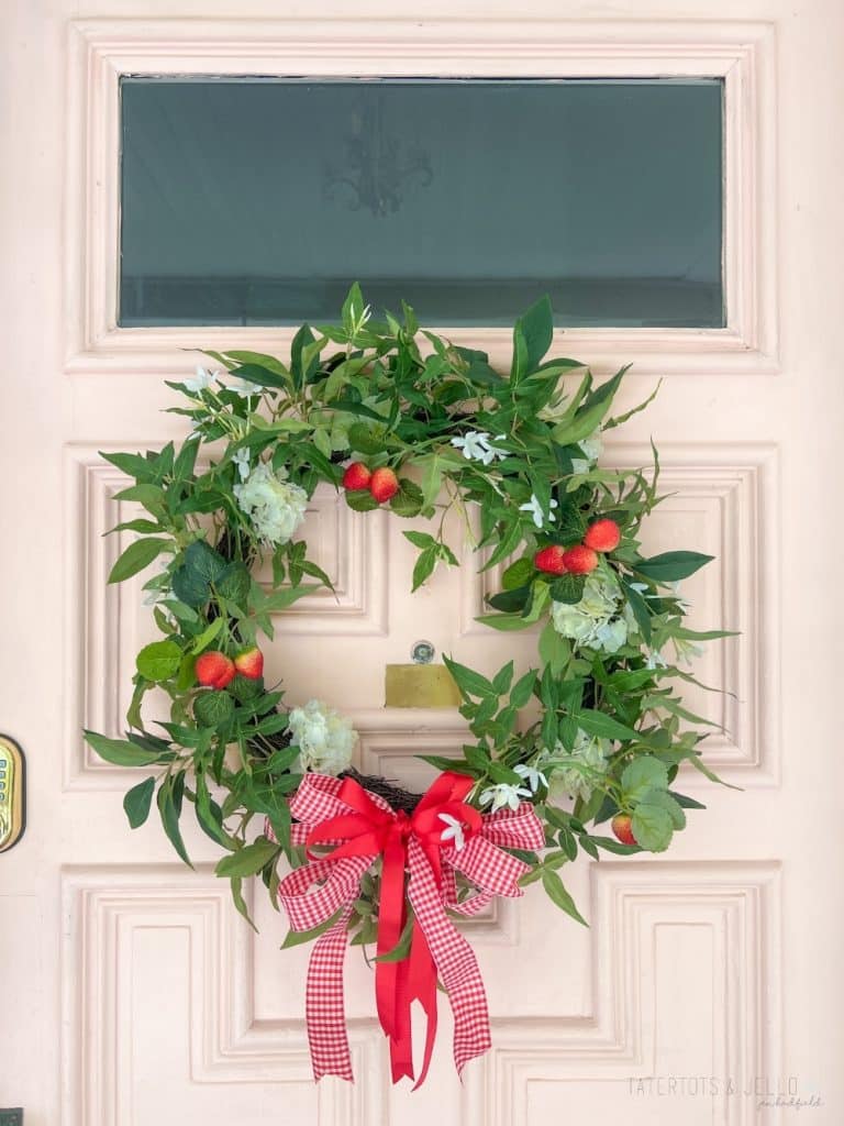 DIY Summer Strawberry-Theme Wreath and Porch!