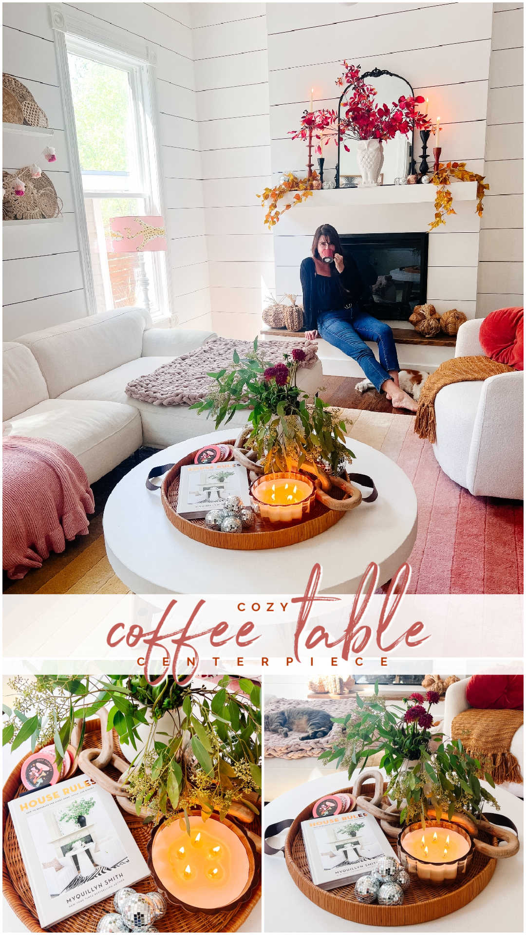 Create a Cozy Coffee Table Centerpiece. Celebrate the beginning of fall with a cozy fall centerpiecle to add warmth and style to your home.