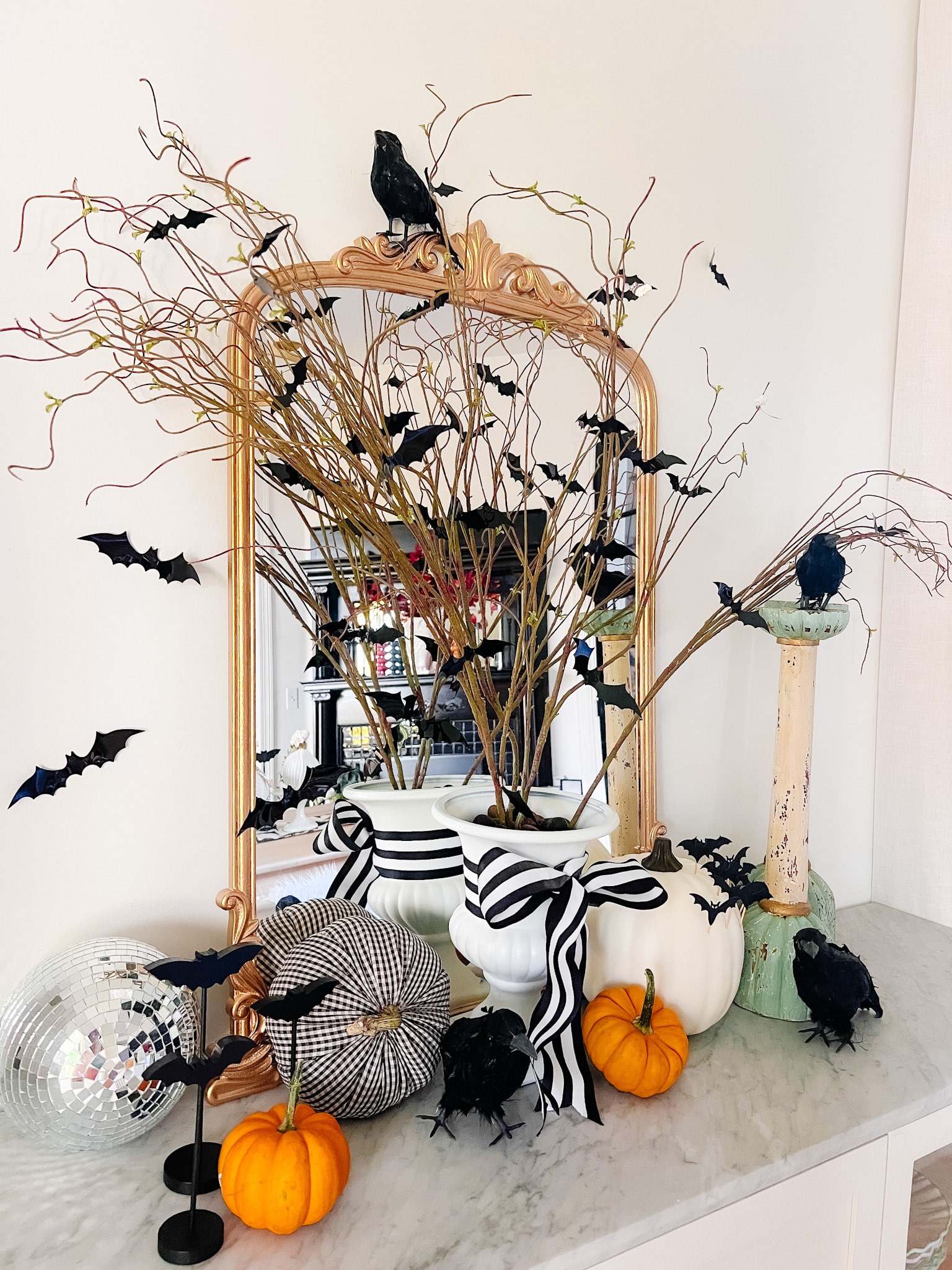 DIY Halloween Bat Branch Centerpiece. If you only make one Halloween project this year, the DIY Bat Branch Centerpiece is the perfect choice for an easy, nearly free decoration that adds spooky elegance to any space.