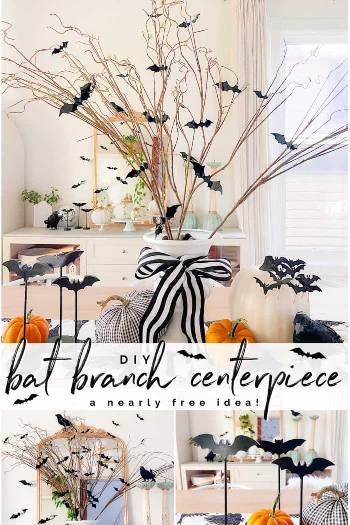 DIY Halloween Bat Branch Centerpiece