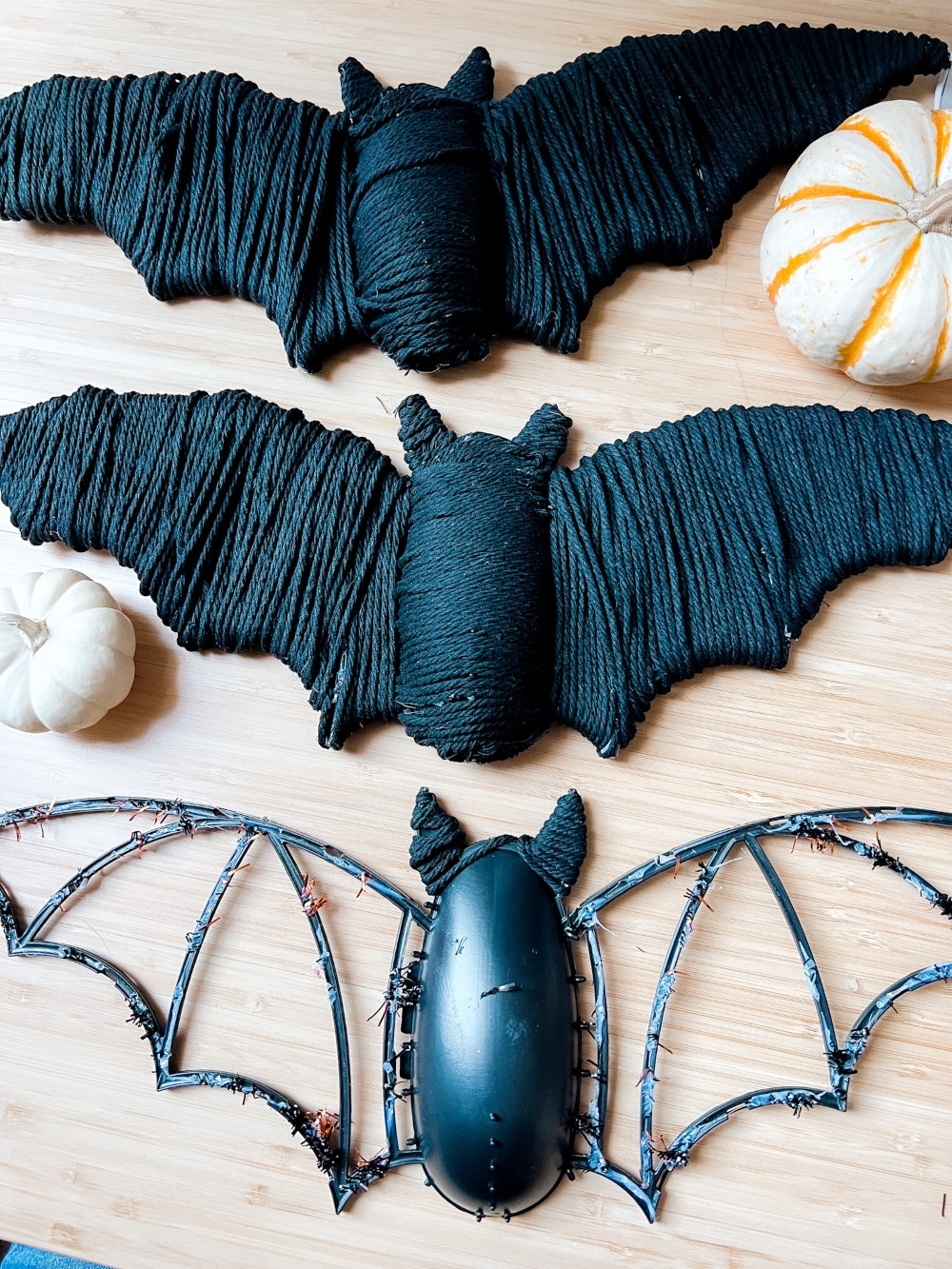 How to Make $2 Pottery Barn-Inspired Bats. Create budget-friendly Pottery Barn-inspired Halloween bats for just two dollars using Dollar Tree glitter bats, twine, and hot glue in this easy DIY tutorial.