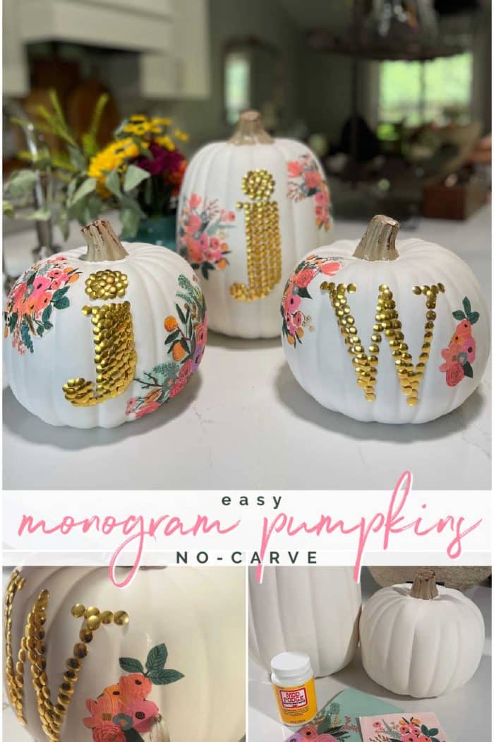 DIY No-Carve Monogram Pumpkin