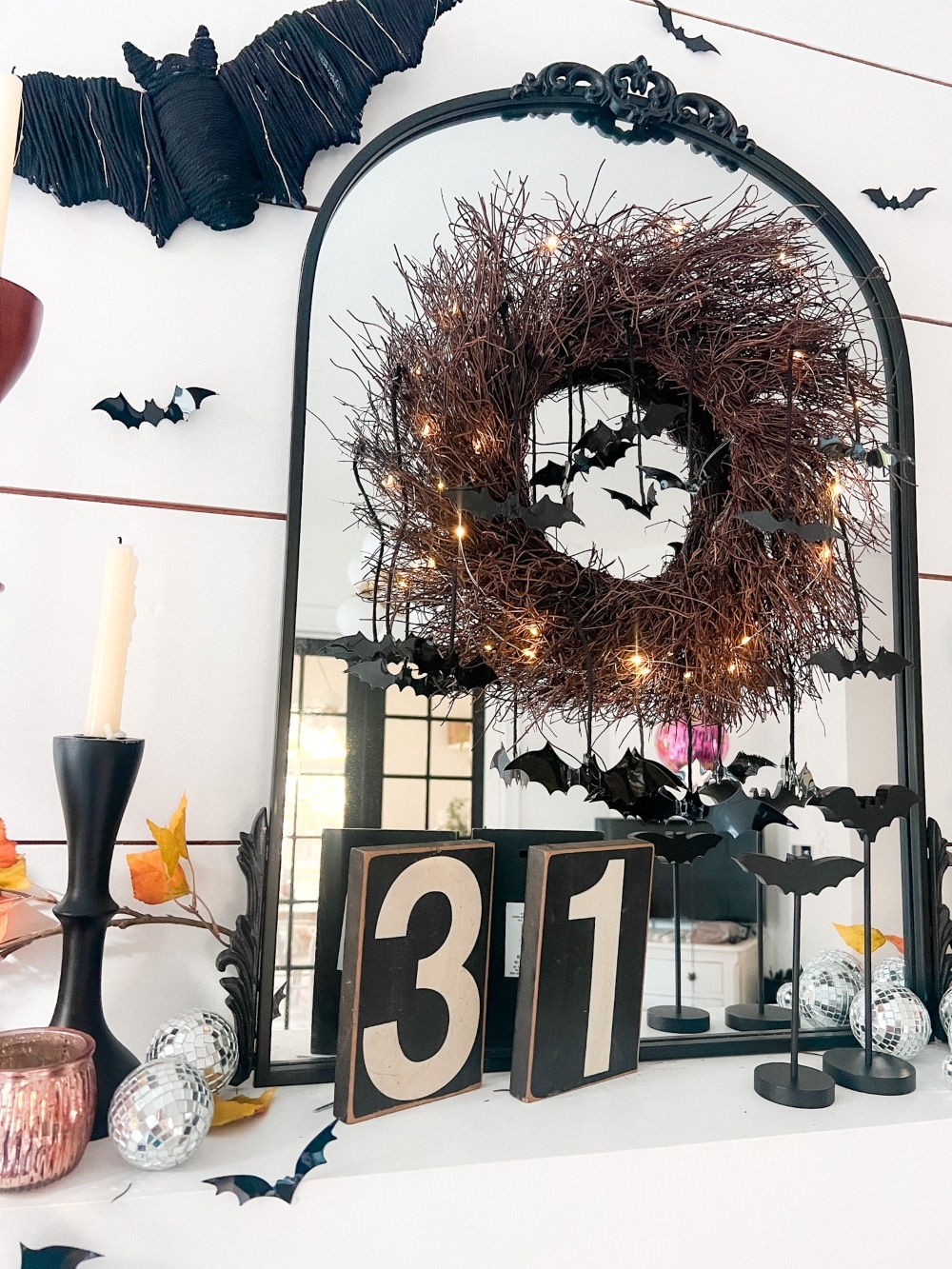 Pottery Barn-Inspired Halloween Bat Wreath. Create a budget-friendly, Pottery Barn-inspired Halloween Bat Wreath for a spooky and stylish way to welcome Halloween guests. 