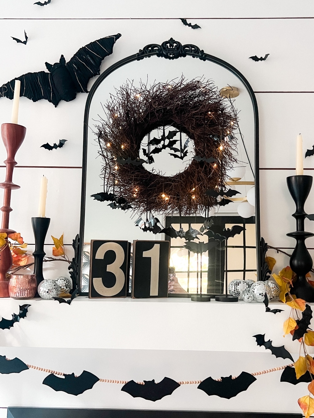 Pottery Barn-Inspired Halloween Bat Wreath. Create a budget-friendly, Pottery Barn-inspired Halloween Bat Wreath for a spooky and stylish way to welcome Halloween guests. 