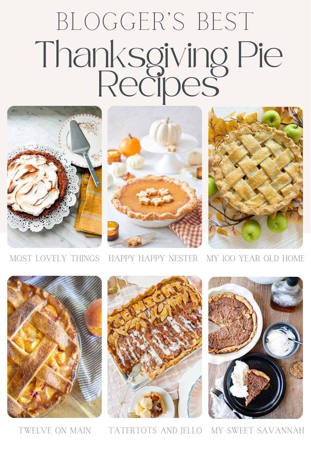 Blogger's Best Thanksgiving Pie Recipes!