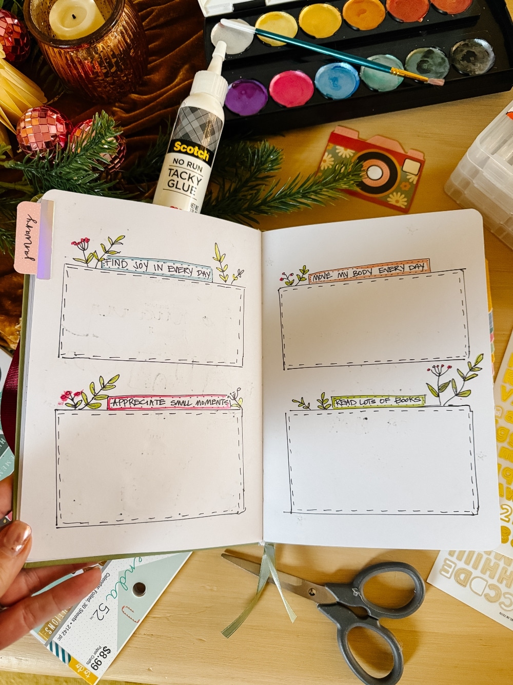 Make a Bullet Journal for the New Year! Create a NEW tradition for 2025 - bullet journaling with Hobby Lobby supplies and your besties!