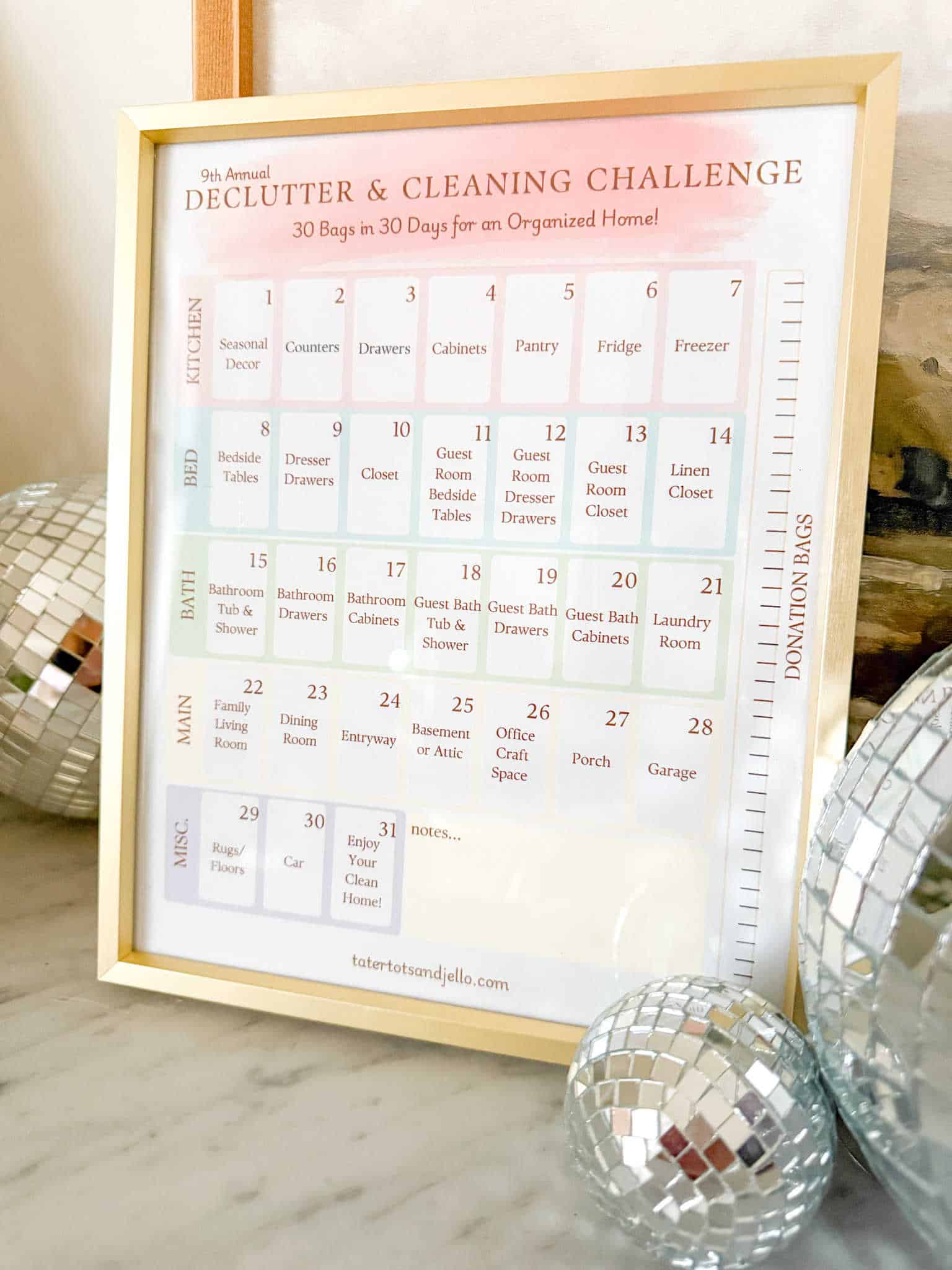 The Declutter Challenge transforms your home in one month by tackling one area a day with daily tasks and free printables.