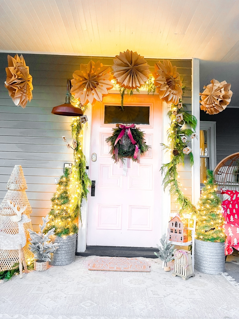 DIY Paper Bag Gingerbread Snowflakes. Transform simple paper bags into stunning gingerbread-inspired snowflakes for festive, budget-friendly holiday decor!