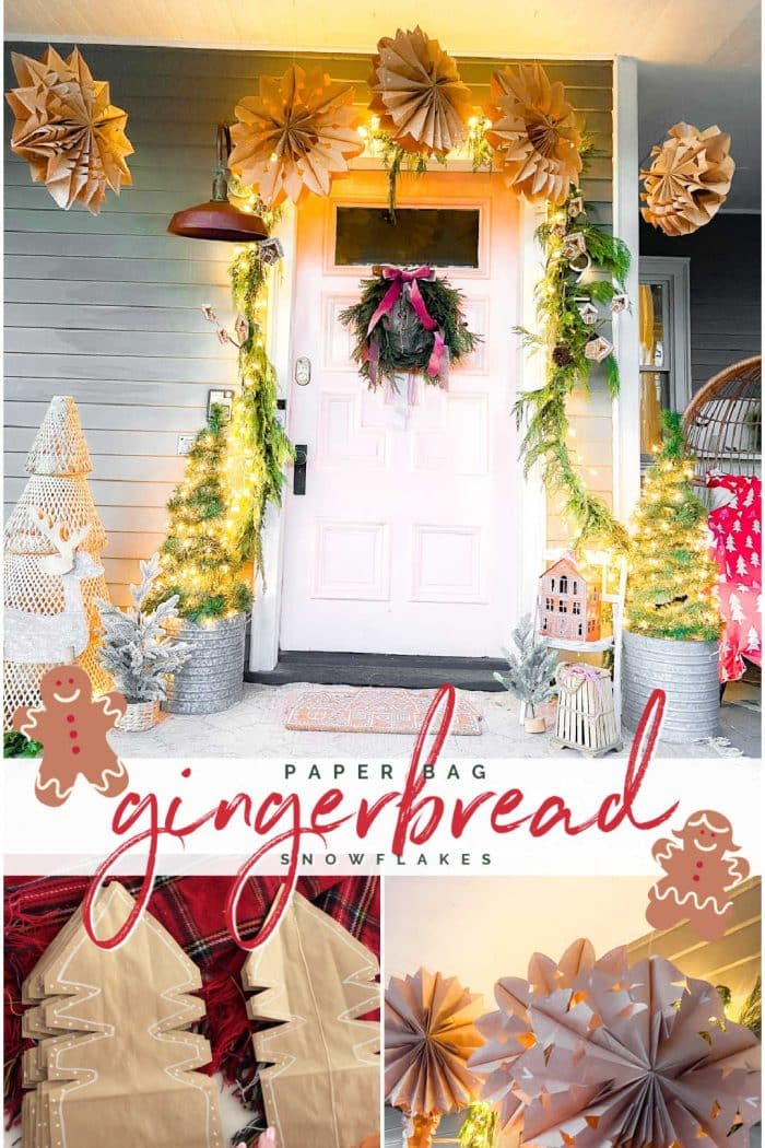 DIY Paper Bag Gingerbread Snowflakes