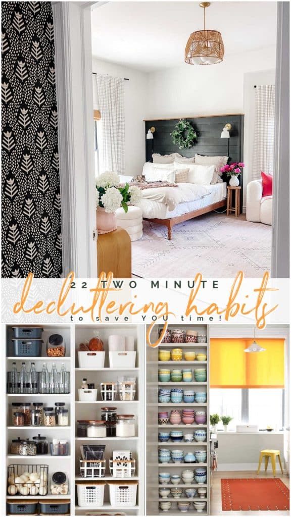 Declutter Time Images 22 Two-Minute Decluttering Habits - with Printable List!