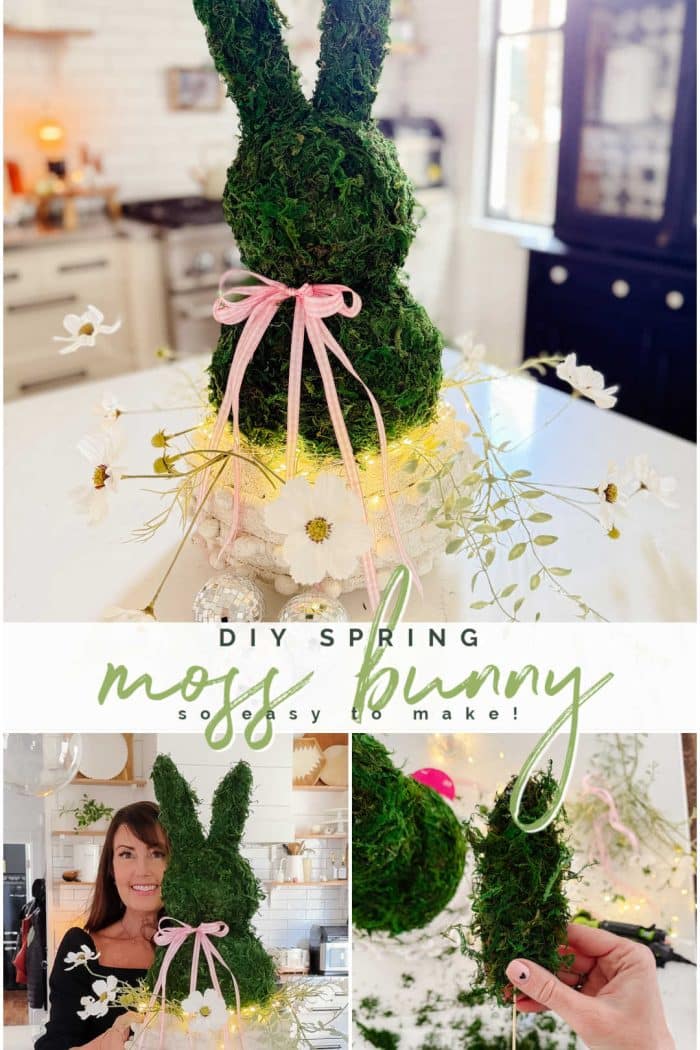 DIY Spring Moss Bunny Topiary