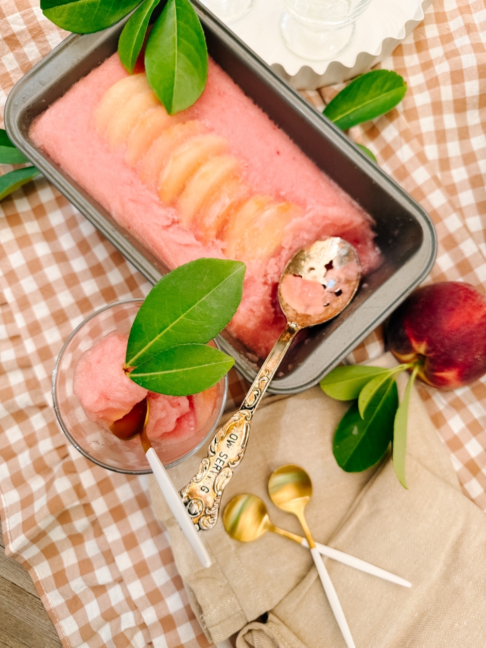 This 3-ingredient peach sorbet is the perfect refreshing treat for hot days, combining juicy peaches, a touch of sweetness, and a dash of lemon for a simple, flavorful dessert that's as easy to make as it is delicious!