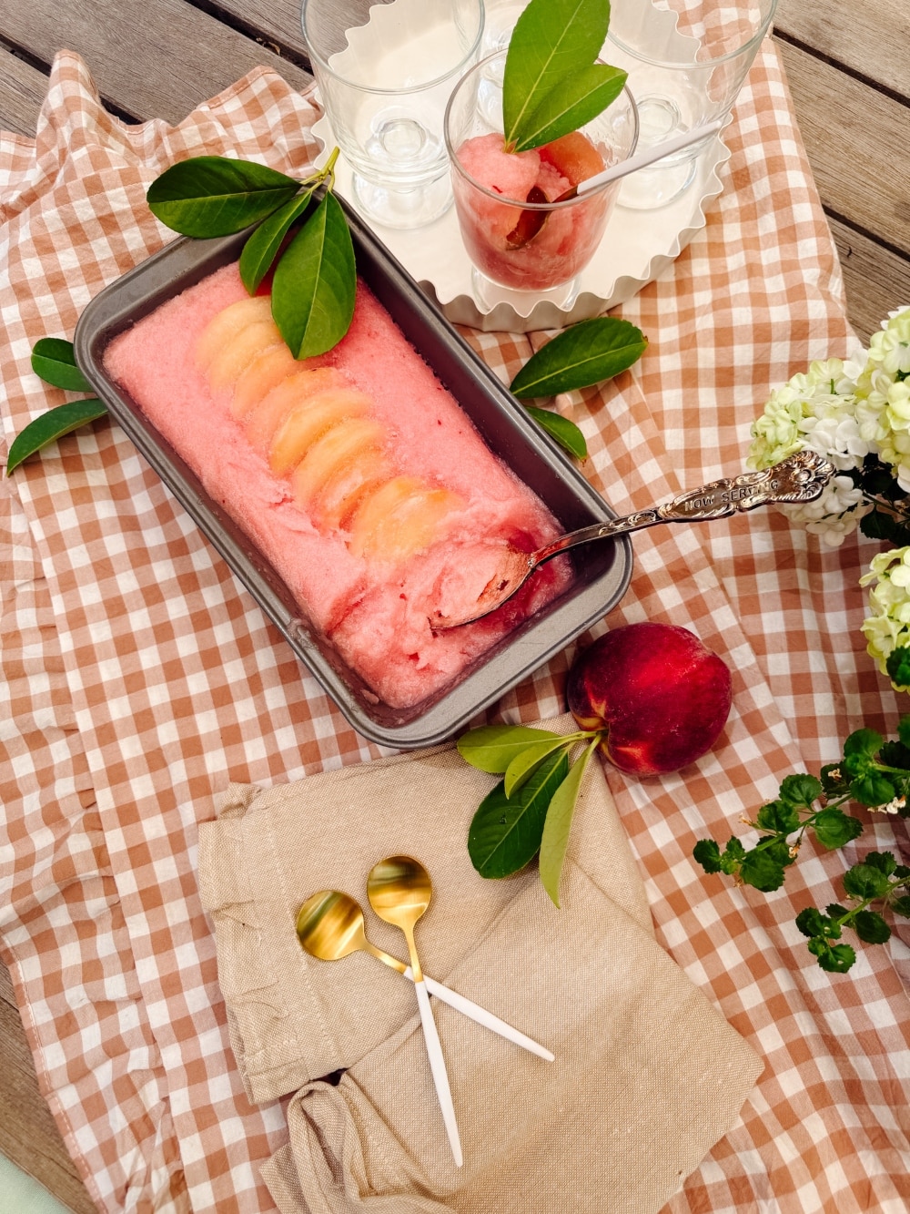 This 3-ingredient peach sorbet is the perfect refreshing treat for hot days, combining juicy peaches, a touch of sweetness, and a dash of lemon for a simple, flavorful dessert that's as easy to make as it is delicious!