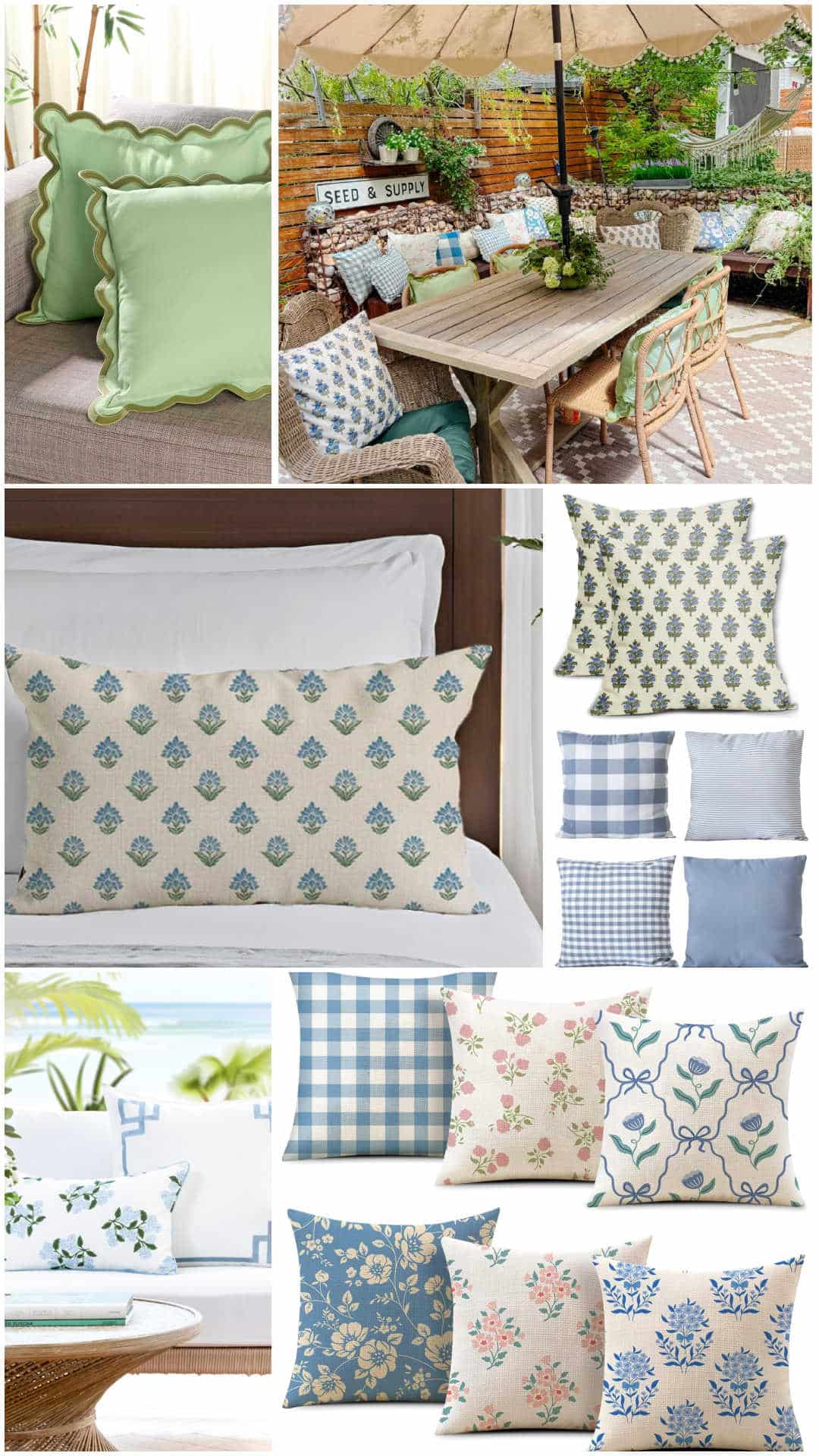 Small Patio Entertaining: How to Create a Cozy Conversation Area on a Budget! Build a DIY banquette and add softness to your outdoor entertaining space.