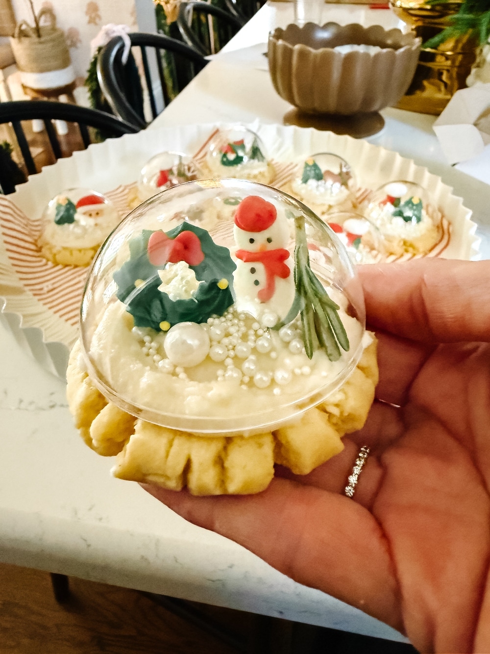 Snow Globe Sugar Cookies + Cookie Exchange Party Tips! My favorite cookie exchange tips after 15+ years of hosting, plus the cutest DIY snow globe cookies that everyone will love.