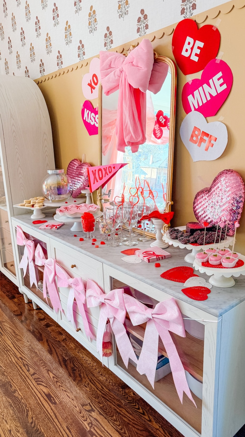 Big Bows & Besties: Hosting the Cutest Galentine&rsquo;s Party Ever. Five easy DIY decor projects to create a festive Valentine&rsquo;s Day Galentine&rsquo;s party.