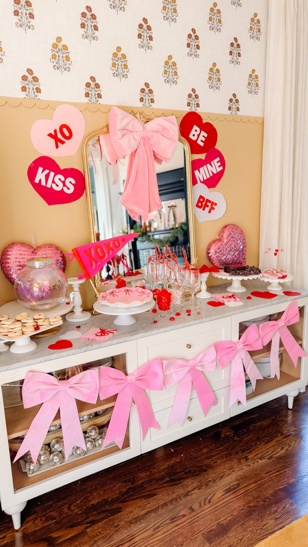Big Bows & Besties: Hosting the Cutest Galentine&rsquo;s Party Ever. Five easy DIY decor projects to create a festive Valentine&rsquo;s Day Galentine&rsquo;s party.