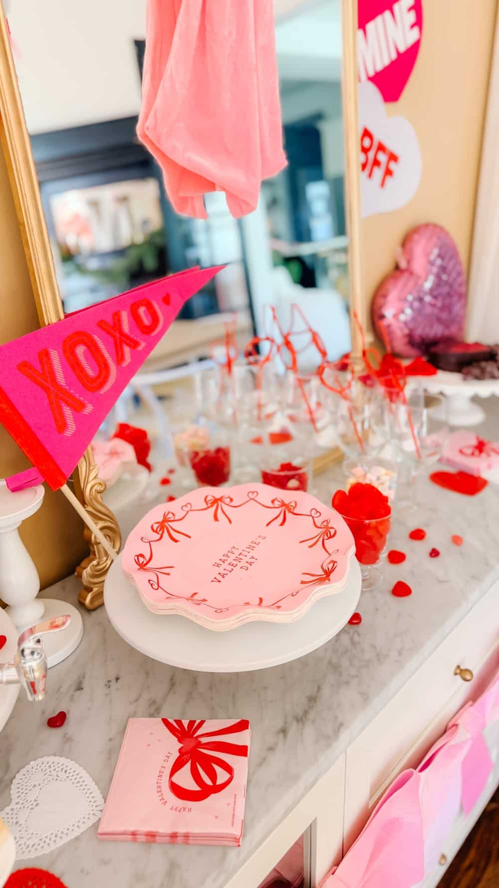 Big Bows & Besties: Hosting the Cutest Galentine&rsquo;s Party Ever. Five easy DIY decor projects to create a festive Valentine&rsquo;s Day Galentine&rsquo;s party.
